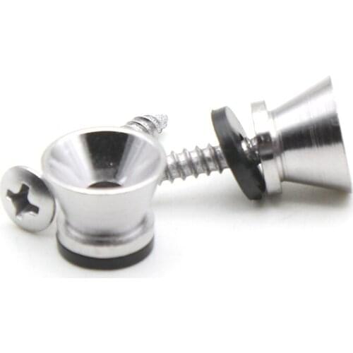 2pcs Guitar Strap Lock Pins Peg Metal Black/Silver for Acoustic Electric Guitar Ukulele Bass Universal