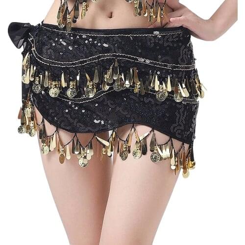 New Arrivals Belly Dance Clothing Accessories Sequin Fringes Wrap Stretchy Mesh Base Women Bellydance Belts Hip Scarf