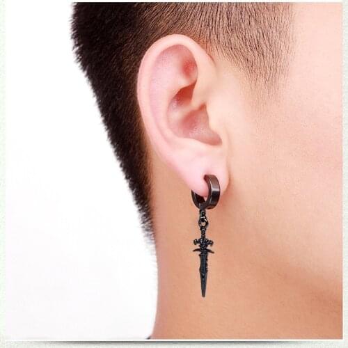 Cross Earrings with Sword for Women Fashion Punk Cross Pendant Cartilage Drop Dangle Earrings Jewelry Modernos 2020