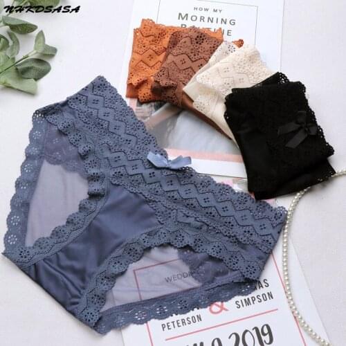 NHKDSASA Womens Panties Sexy Panty Briefs Lace Underwear Sexy Lingerie For Female Ladies Floral Breathable Soft Underpants 497