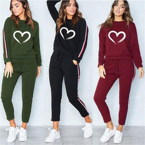 Two Piece Set Women Sweatshirt Casual Ankle-length Pants Female Tracksuit Ropa De Mujer Striped Pullover Hoodie Trousers Suit