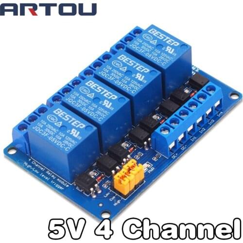 1PCS 5V 4 Channel Relay Module High and low Level Trigger Dual Optocoupler Isolation 5V Relay Module for Arduino