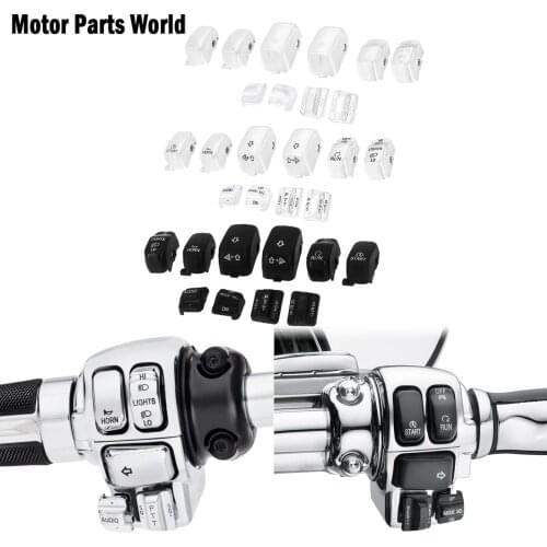 Motorcycle 10Pcs Hand Control Switch Housing Caps Switch Cap Kits For Harley Touring FLHT FLHTC Electra Street Glide 1996-2013