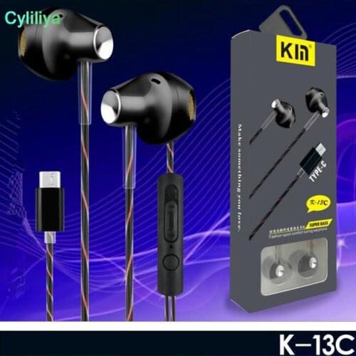 100 USB Type-C Earphones HIFI Wired Control With Microphone Type C Earphone USB-C Earbuds For xiaomi 5 huawei p20 samsung s8 s9