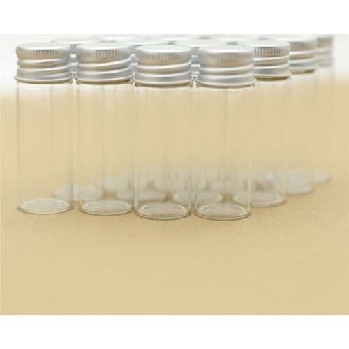 12 pieces 22*60mm 12ml Small Glass Bottle Silver Screw Cap storage & jar Glass Jars Mini Containers Vial Bottles Test Tube
