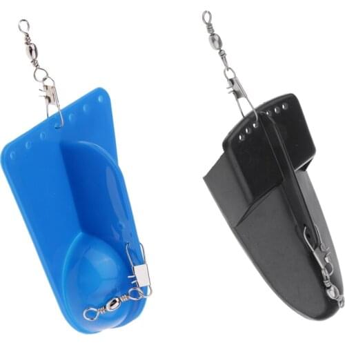 2pcs ABS Plastic Adjustable Weight Fishing Trolling Diving Board Black/Blue