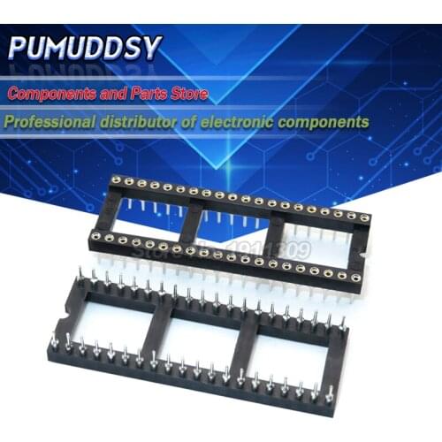 5PCS Round Hole 40 Pins 2.54MM DIP DIP40 IC Sockets Adaptor Solder Type 40 PIN IC Connector DIP40