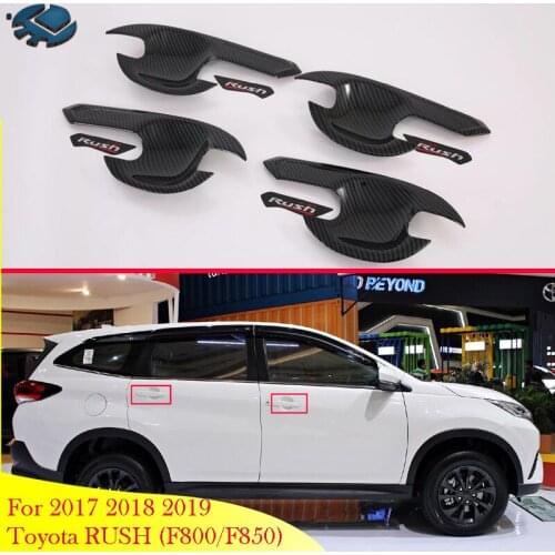 For 2017 2018 2019 Toyota RUSH (F800/F850) Car Accessories Carbon Fiber Style Door Handle Bowl Cover Cup Cavity Trim