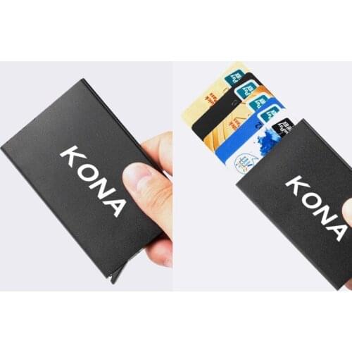 Automatically Solid Metal Bank Card Anti-theft Credit Card Package Smart Thin ID Card Case For Hyundai kona 2018 2019 ev