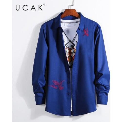 UCAK Brand Streetwear Long Sleeve Shirts Men Clothing Homme 2020 Autumn Fashion Streetwear Turn-down Collar Shirt Clothes U6087