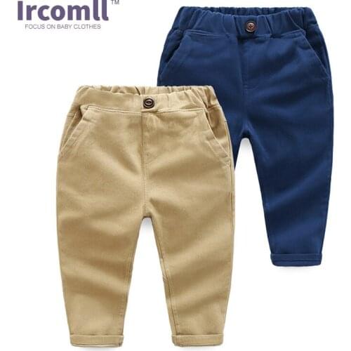 Children Casual Pants For Boy Children Cotton England Style Trousers Solid Straight kids leggings