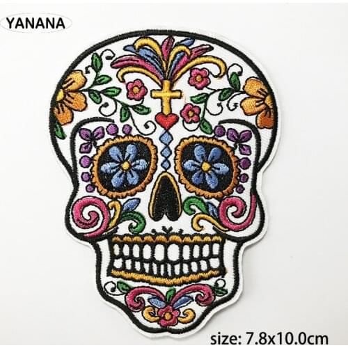 Skeleton Patch Iron on Embroidered Sew Applique Fabric Badge Garment DIY clothes