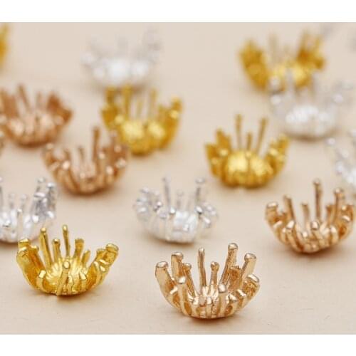 20pcs 13.5mm Metal Filigree Flowers Bead Caps Base Connectors Diy Bracelet Headwear Components For Handmade Jewelry Accessories