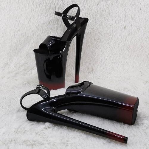Leecabe 23CM/9inches black fashion Platform Sexy exotic High Heels Sandals Pole Dance shoes