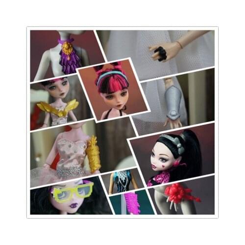 Monstering High Doll Accessories Decors Bags Hats Shoes Necklace Glasses Headbands Kids Playing House Doll Decors Girl DIY Toys