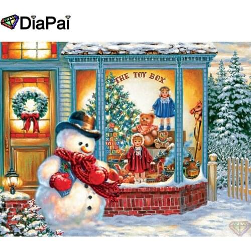 DIAPAI Diamond painting "Cartoon snowman" Full Square/Round Drill Wall Decor Inlaid Resin Embroidery Craft Cross stitch A26721