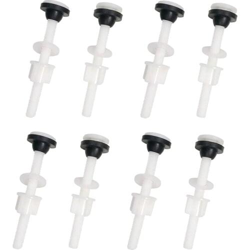New 8 Pack Toilet Tank Plastic Bolts M10 Tank to Bowl Bathroom Toilet Repair Kits Fitting Screws and Seal Set Pan Head Bolts