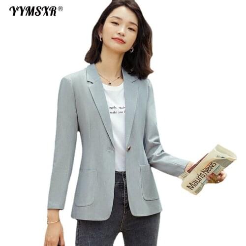2021 Autumn and Winter New Womens Single-button Long-sleeved Professional Suit Temperament Office Jacket Blazer Female High-end