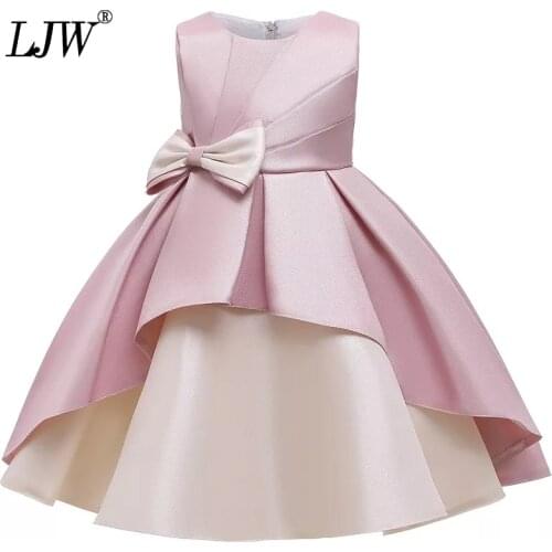 New Girls Dresses Big bow Formal Wedding Gown Tutu Princess Dress Flower Girls Children Clothing Kids Party For Girl Clothes