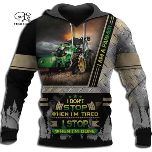 PLstar Cosmos 3DPrint Farmer Tractor Excavator Aircraft Harajuku Streetwear Men/Women Funny/Zip Hoodies/Sweatshirt/Jacket/a6