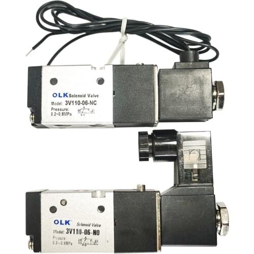 20PCS/Lot 3V110-06-NC 3V110-06-NO Solenoid Air Valve 3Port 2 Position 1/8" Normal Closed And Open Valvula Valves pneumatica