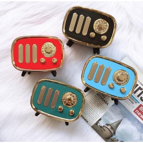 Portable Bluetooth Speaker Retro Mini Portable Wireless Bluetooth Speaker Radio USB/TF Card Music Player HIFI Subwoofer Speaker