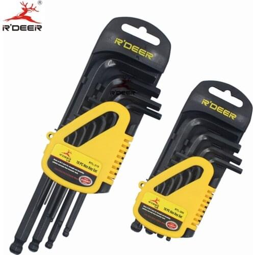 RDEER 10pcs Wrench Set Allen Key Metric Chrome Vanadium Universal key Wrench Hexagon Spanner Hand Tools