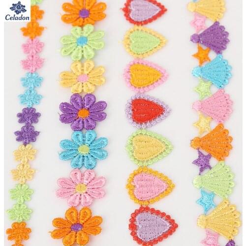 Width 13-28mm 2 Yards Guipure Lace Ribbon Trim Sew On Flower for Embroidery, Craft Scrapbooking DIY Gift Packing Decoration