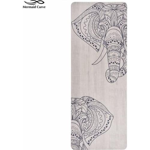 RPET Suede Yoga Mat Folding Thickening Easy To Carry Fitness Mat Elephant Printing Anti-slip Mat Women Pilates Meditation 183*68