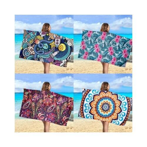 New retro printed quick dry beach towel Microfiber Bath Towels Beach cushion Swimming Sand Free Beach towels 160*80cm