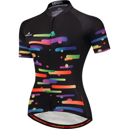 Miloto Womens Short Sleeve Cycling Jersey Plus Size Bike Shirt Sweatshirt Jersey Mountain Bike MTB Road Bike Cycling Breathable
