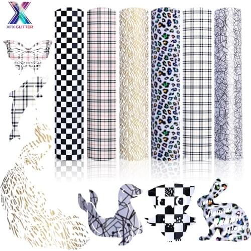 XFX HTV 12X10In 6 Sheets Heat Transfer Vinyl Colorful Animal Print HTV Iron on Vinyl for T-Shirts DIY HTV Adhesive Vinyl Sticker