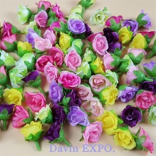 Yoshiko 100pcs artificial flowers silk tea rose flower head for wedding home decoration diy gift craft supplies fake flowers