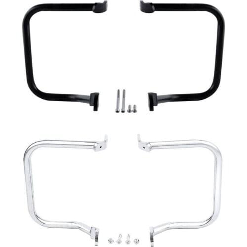 Motorcycle Rear Saddlebags Guard Rails For Harley Heritage Softail Classic FLST FLSTC 00-17 FXST FXSTB 00-05 Chrome Black