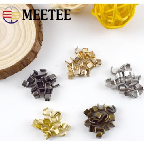 Meetee 20pcs Brass U Style Zipper Stopper Non-slip 3# 5# 8# 10# for Metal Nylon Resin Zippers Repair Crafts Accessory ZA212