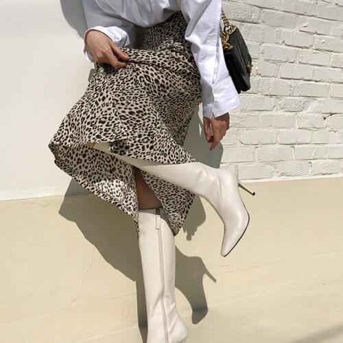 2020 Autumn and Winter Womens Shoes Pointed Toe Stiletto High Boots 6CM/8CM Nude Boots Long Boots Size 33-42