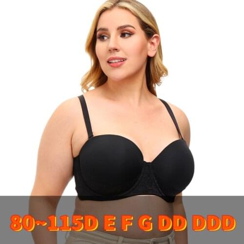 Sexy Invisible Bras Women Push Up Strapless Lingerie Brassiere Seamless Bralette Underwear For Wedding Dress 48 50 B C D E F Cup