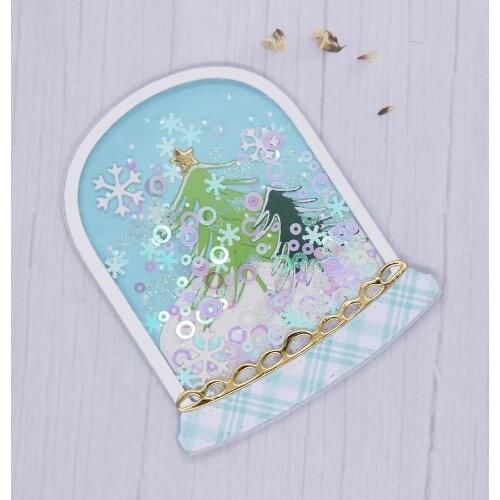 ZLDECOR Christmas Snow Globe Dome Shaker Metal Cutting Dies Stencils for DIY Scrapbooking Decorative Embossing DIY Paper Cards