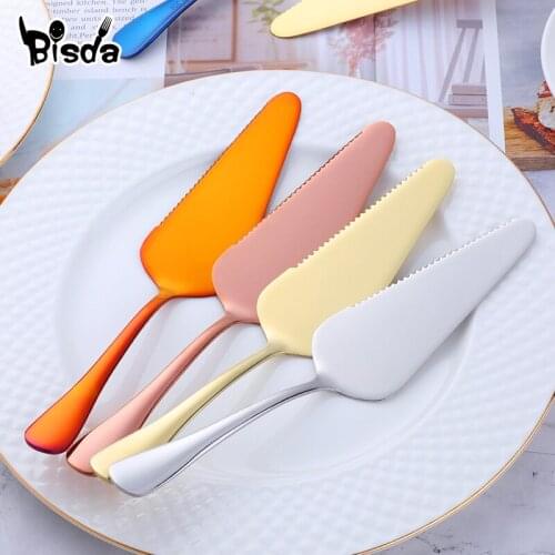 1Pcs Stainless Steel Cake Shovels Pie Pizza Cheese Dinnerware Server Golden Pizza Cutter Cake Shovel Knife Kitchen Baking Tool
