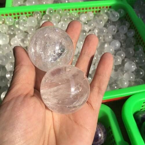 2pcs Natural clear quartz crystal sphere transparent crystal healing ball
