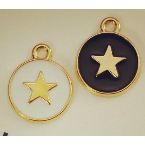 20pcs/lot Enamel Alloy gold jewelry cute pentagram pendants size 12*15mm charms forbracelet necklace DIY jewelry Accessories
