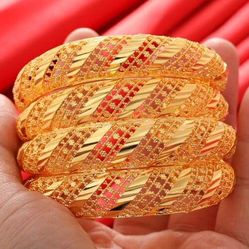 4Pieces Bracelet for Women Dubai Bangles Ethiopian Bangles African Jewelry Arab Middle East