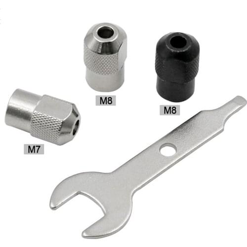4pcs M7/M8x0.75 Electric Chuck Rotary Tool Multi Chuck With Mini Wrench Keyless Faster Bit Swaps Dremel Rotary Tool Kit