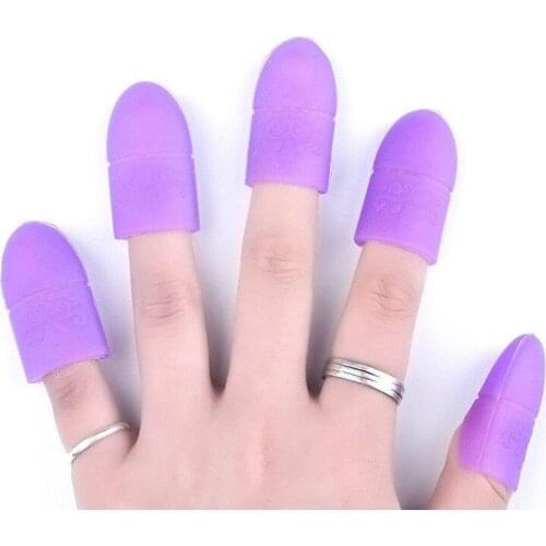 5pcs Nail Art Tips UV Gel Polish Remover Wrap Silicone Elastic Soak Off Cap Clip Manicure Cleaning Varnish Tool Reuseable Finger