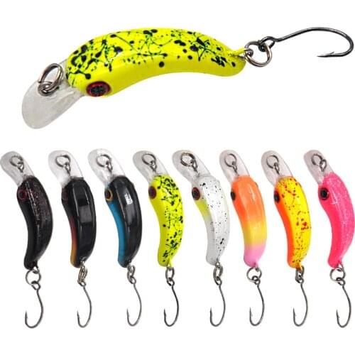 8pcs/Lot Floating Mini Minnow Fishing Lure Wobblers 3.7cm 1.5g Artificial Hard Bait Sharp Hook Crankbait Trout Pike Bass Tackle