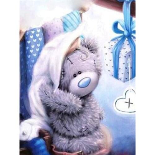 5d DIY Diamond Painting Teddy Bear Square Round Diamond Embroidery Cartoon Diamond Figure Diamond Mosaic Home Decoration WG2199