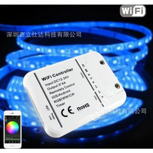 Free Shipping Wireless IOS/Android Phone WiFi Remoted LED Controller for LED Light DC12-24V RGB/WW/CW