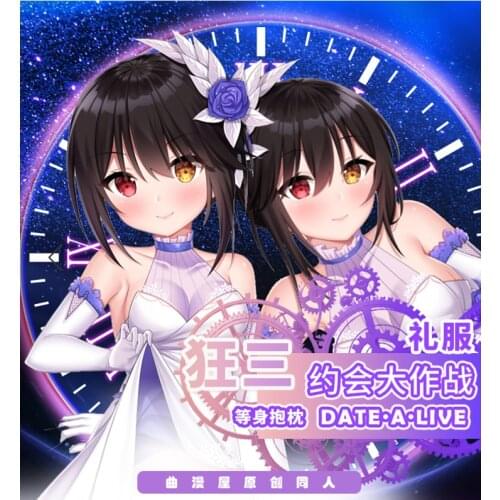 DATE A LIVE Tokisaki Kurumi Cosplay Dakimakura 2WAY Hugging Body Pillow Case Japanese Anime Otaku Pillow Cushion Cover Xmas Gift