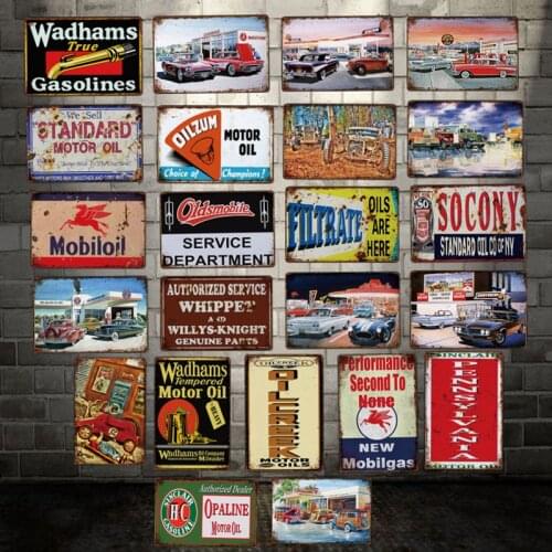 [ DecorMan ] Standard OIL MOBIGAS FILTRATE Motor Oil TIN SIGN Custom wholesale Mural Paintings Bar PUB Decor LT-1883