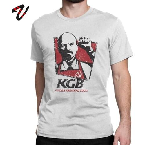 Men T Shirts USSR Tshirt KGB Vladimir Lenin Russia Communism Marxism Socialism 100% Cotton Clothes Vintage Tees Crewneck T-Shirt